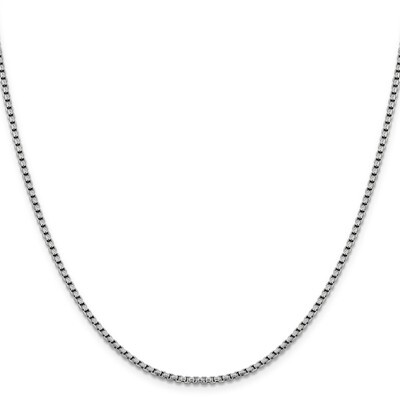 Leslie&#39;s 2.4 mm Diamond-cut Round Box Chain 20 Inch 14K White Gold HB-7171-20, MPN: 7171-20, 886774…