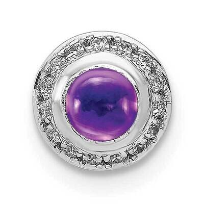 Cabochon .47 Amethyst Halo Chain Slide 14k White Gold Diamond PM4030-AM-008-WA, MPN: PM4030-AM-008-…