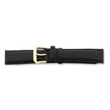 10mm Black Alligator Grain Leather Gld-tone Buckle Watch Band BA22-10, MPN: BA22-10, 886774144481