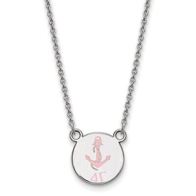 Delta Gamma Extra Small Enameled Pendant with 18 Inch Chain Sterling Silver SS044DG-18, MPN: SS044D…