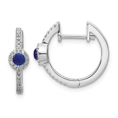 Cabochon Sapphire Earrings 14k White Gold Diamond EM4031-SA-020-WA, MPN: EM4031-SA-020-WA, 19110183…