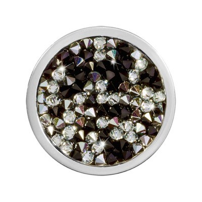Nikki Lissoni Black White Rock Crystal Silver-Plated 23mm Coin C1424SS, MPN: C1424SS, 8718627469750