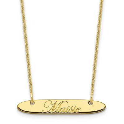 Polished Oblong Edwardian Script Bar Necklace 10k Gold Small 10XNA1216Y, MPN: 10XNA1216Y, 196904158…