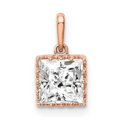 Rose Gold Polished Square CZ Diamond Pendant 10k Gold 10YC412R, MPN: 10YC412R, 883957846989