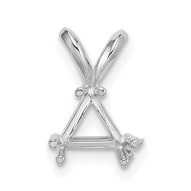 Triangle Twin Prong Wire 3.5mm Pendant Setting 14k White Gold WG1452, MPN: WG1452,