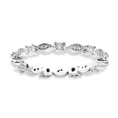 Diamond Ring - Sterling Silver Polished QSK652, MPN: QSK652, 886774175249
