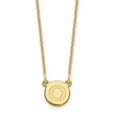 Tiny Circle Block Initial Letter O Necklace 10k Gold 10XNA722Y/O, MPN: 10XNA722Y/O,