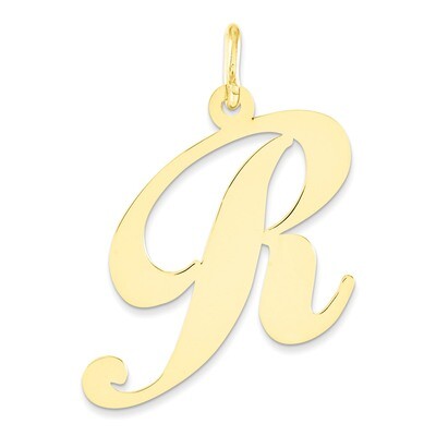 Initial R Charm 14k Gold Large Fancy Script YC654R, MPN: YC654R, 886774137056