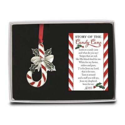 Candy Cane Ornament On Ribbon Gift Boxed with Card GM21224, MPN: GM21224, 785525294928