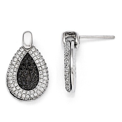 Teardrop Post Earrings Sterling Silver &amp; Cubic Zirconia QMP516, MPN: QMP516, 883957022260