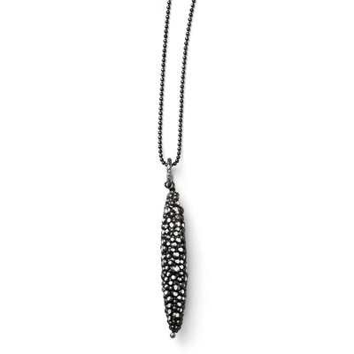 Leslie&#39;s Rhodium Plated Textured with 2 Inch Extension. Necklace - Sterling Silver HB-QLF110-18, MP…