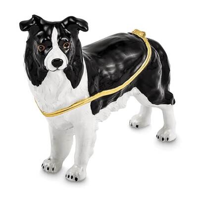 Bruno Border Collie Trinket Box Bejeweled BJ4059, MPN: BJ4059, 191101910364