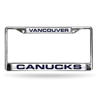 NHL Vancouver Canucks Laser Chrome Car License Plate Frame-White with Navy GC7128, MPN: GC7128, 767…