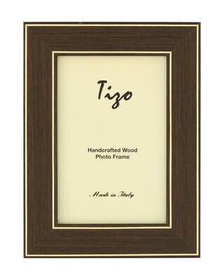 Tizo 4 x 6 Inch Gold Border Brown Wood Picture Frame OSR30BR46, MPN: OSR30BR46,