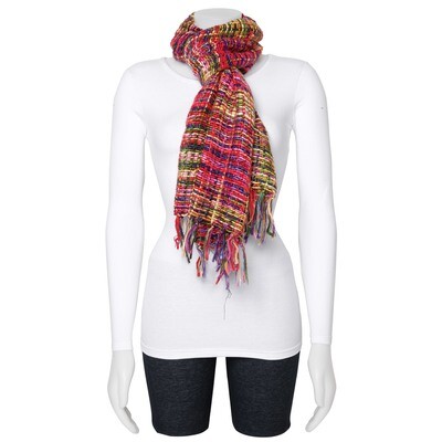 Red Multicolor Woolly Viscose Scarf GM13107, MPN: GM13107, 191101416507