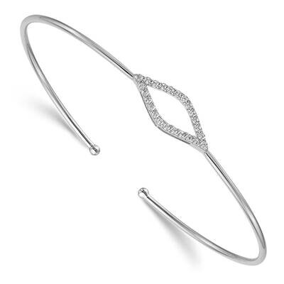 Cuff Bangle 14k White Gold Diamond BM3703-025-WA, MPN: BM3703-025-WA, 883957251905