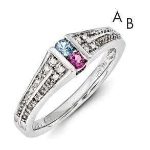 Family Jewelry Genuine Stone &amp; Diamond Set Ring 14k White Gold XMRW37/2GY, MPN: XMRW37/2GY, 8839571…