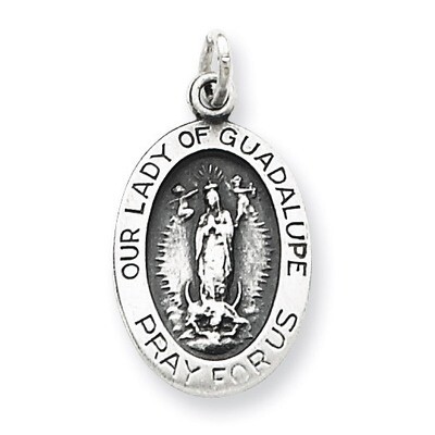 Our Lady of Guadalupe Medal Sterling Silver QC5568, MPN: QC5568, 191101183140