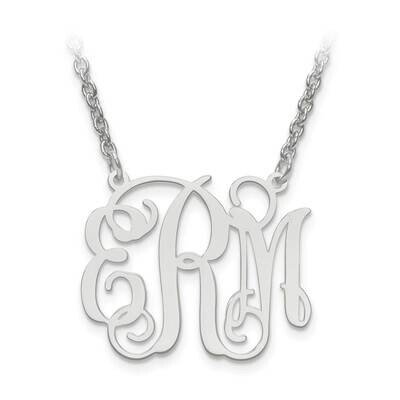 Monogram Plate with Chain 14k White Gold Laser Polished XNA534W, MPN: XNA534W, 886774579986