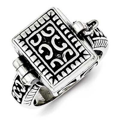 Antique Locket Ring Sterling Silver QR1764, MPN: QR1764, 883957183480