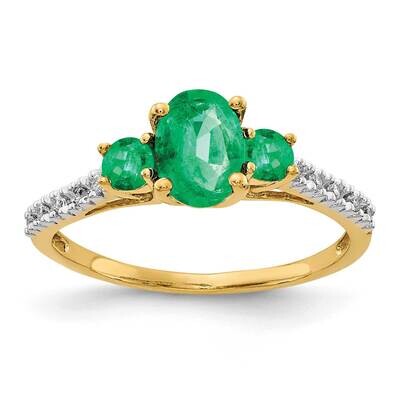 Emerald &amp; Diamond Ring 14k Gold RM5775-EM-005-YA, MPN: RM5775-EM-005-YA, 883957387154