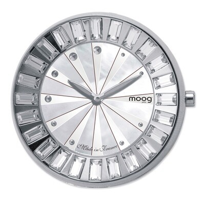 Moog Stainless Steel Mother of Pearl Dial Crystal Baguette Bezel Watch Only, MPN: XWA3654W,