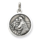 Saint Anthony Medal Antiqued Sterling Silver QC3577, MPN: QC3577, 886774108544