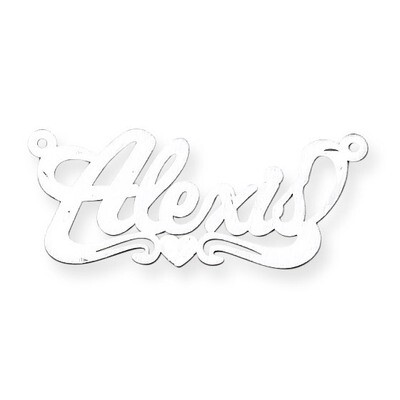 0.013 Gauge Satin Diamond-cut Nameplate 14k White Gold XNA178W, MPN: XNA178W, 883957971858