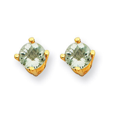 4mm Round Green Quartz Earrings 14k Gold XE71CG, MPN: XE71CG, 883957096971