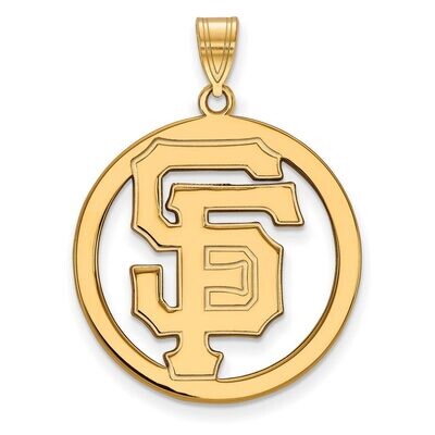 San Francisco Giants L Pendant in Circle Gold-plated Silver GP033GIT, MPN: GP033GIT, 886774935706