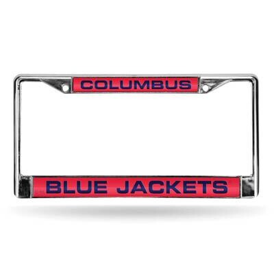 NHL Columbus Blue Jackets Laser Chrome Car License Plate Frame-Red with Navy GC7109, MPN: GC7109, 7…