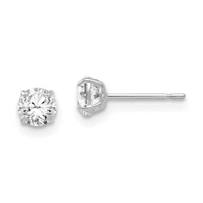 4mm Round CZ Diamond Post Earrings 14k White Gold XD27WCZ, MPN: XD27WCZ, 191101800948