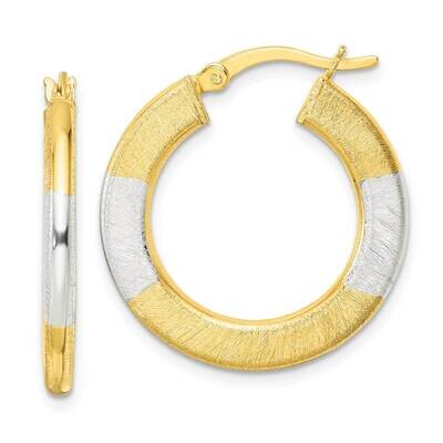 Gold-Tone Brushed Flat Circle Hoop Earrings Sterling Silver QE15896, MPN: QE15896, 196904151754
