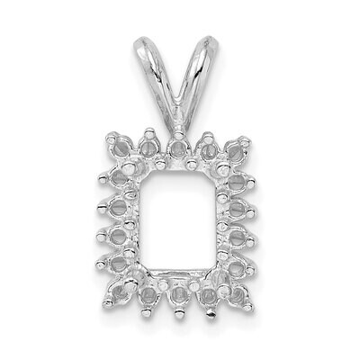 Emerald Cluster 6 x 4mm Pendant Setting 14k White Gold WG979, MPN: WG979,