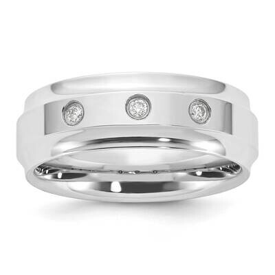 Cobalt Polished Beveled Edge Diamond 8mm Men&#39;s Band RCM1015-CBAB-10