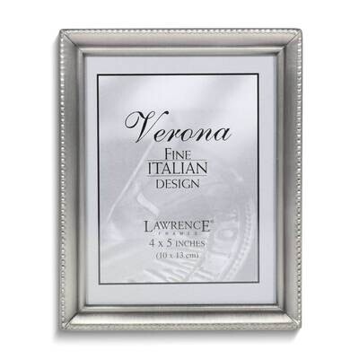 Pewter Brushed and Beaded 4x5 Photo Frame GM25417, MPN: GM25417, 751148054072
