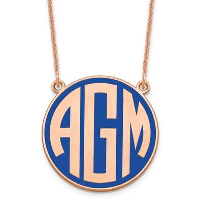 Epoxy Block Letter Circle Monogram Necklace 14k Rose Gold XNA592R, MPN: XNA592R,