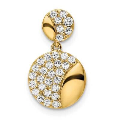 Double Circle Diamond Chain Slide 14k Gold Polished PM8554-034-YA, MPN: PM8554-034-YA,