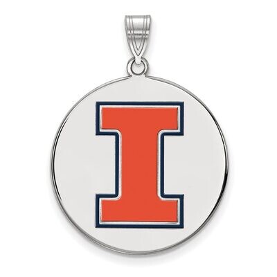 University of Illinois Extra Large Enamel Pendant Sterling Silver SS071UIL, MPN: SS071UIL, 88677470…