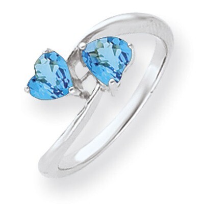 5mm Heart Blue Topaz Ring 14k white Gold Y4585BT, MPN: Y4585BT, 883957450414