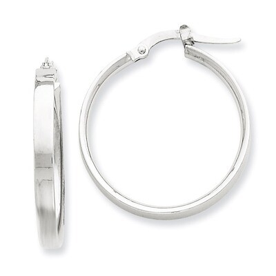 Hoop Earrings 14k Gold White Rhodium PRE571, MPN: PRE571, 883957326047