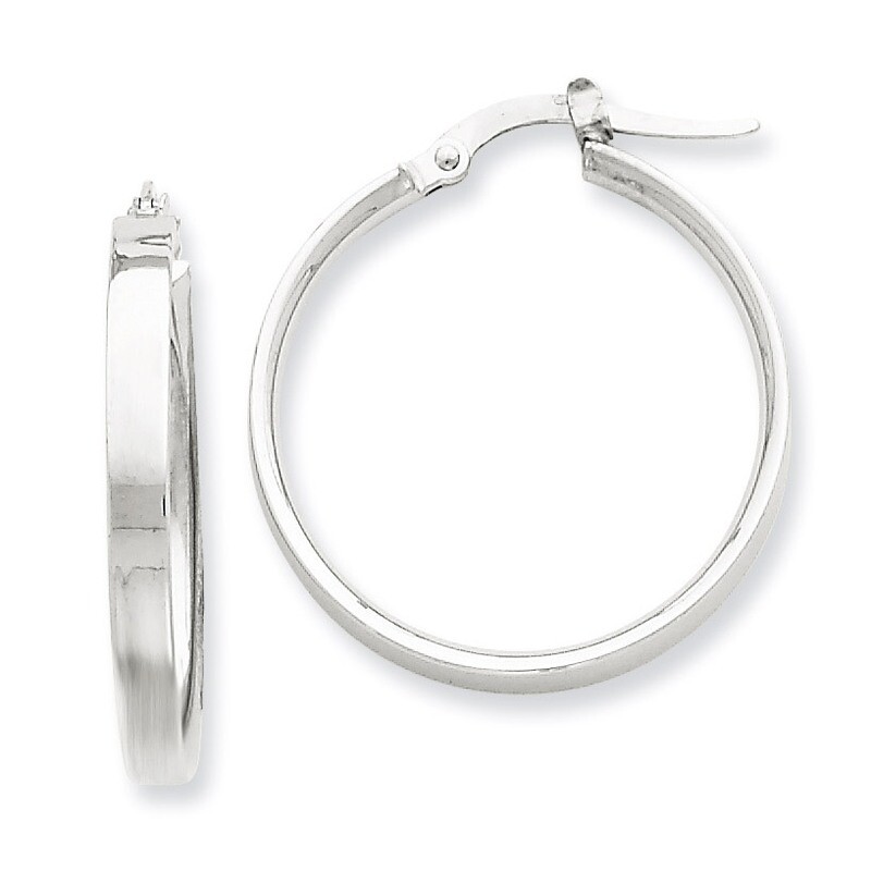 Hoop Earrings 14k Gold White Rhodium PRE571