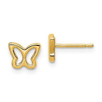 Cut-out Butterfly Post Earrings 14k Gold GK1034 by Madi K, MPN: GK1034, 191101902710
