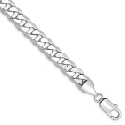 8.5mm Flat Beveled Curb Chain 8 Inch 14k White Gold WFBU220-8, MPN: WFBU220-8, 883957180946