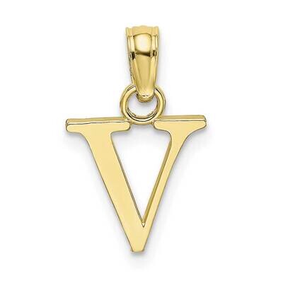V Block Initial Charm 10k Gold Polished 10K6423V, MPN: 10K6423V,