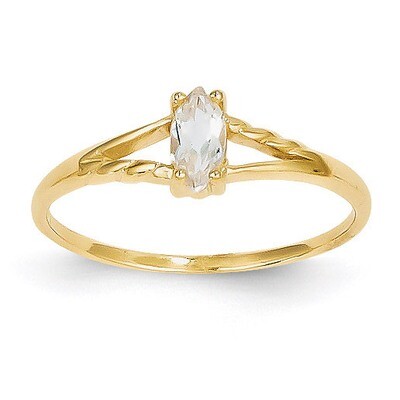 White Topaz Birthstone Ring 14k Gold XBR181, MPN: XBR181, 883957444758