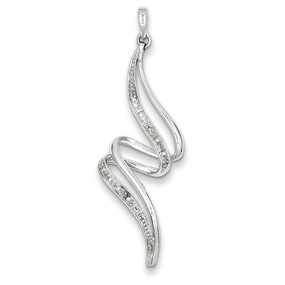 Swirl Pendant Sterling Silver Rhodium-plated Diamond QP3496, MPN: QP3496, 883957436395