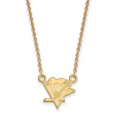 Pittsburh Penguins Small Pendant with Chain Necklace 10k Yellow Gold 1Y015PEN-18, MPN: 1Y015PEN-18,…
