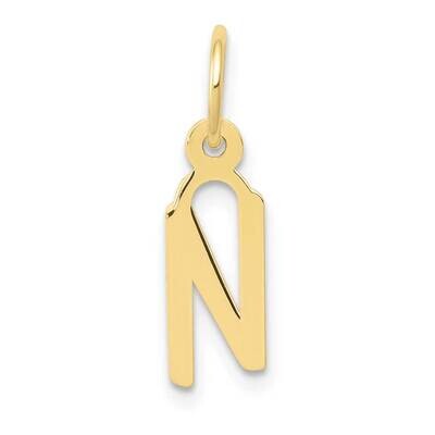 Slanted Block Initial N Charm 10k Gold Small 10YC644N, MPN: 10YC644N,