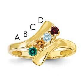 4-Stone Mothers Ring Mounting 14k Polished Gold XMR13/4-7, MPN: XMR13_4--6, 883957151755